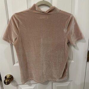 Madewell Pink Mock Neck Velour Top Sz XS